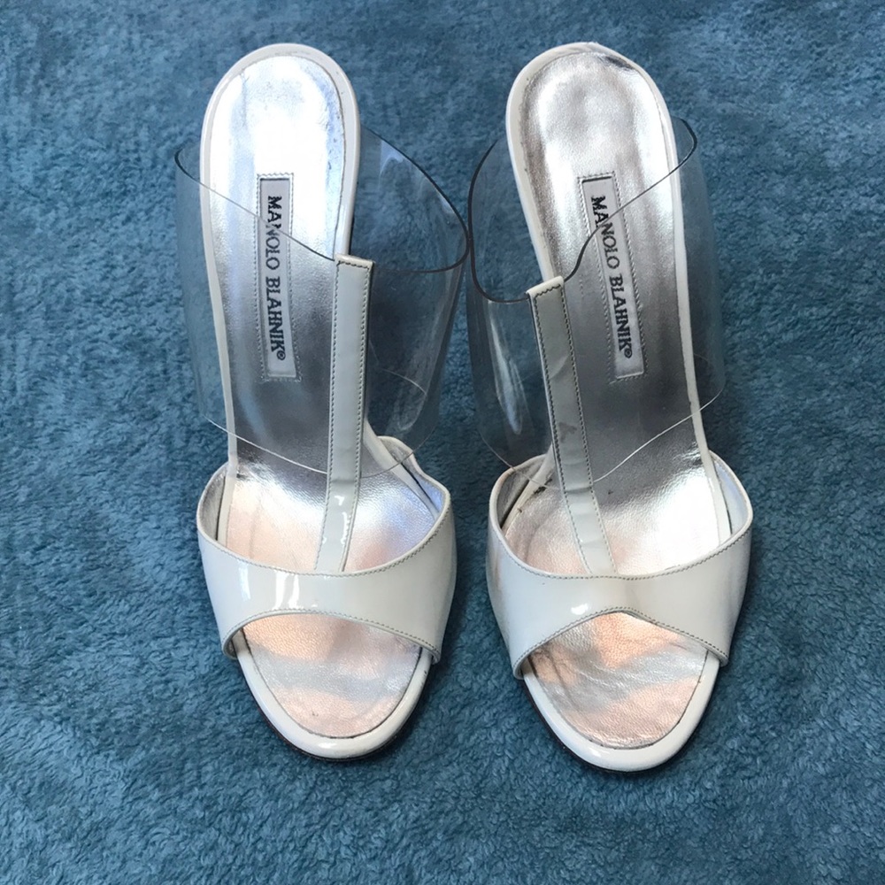 White/clear Manolo Blahnik